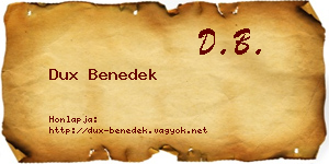 Dux Benedek névjegykártya