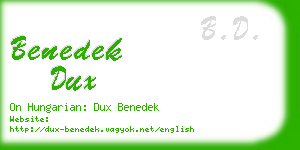 benedek dux business card